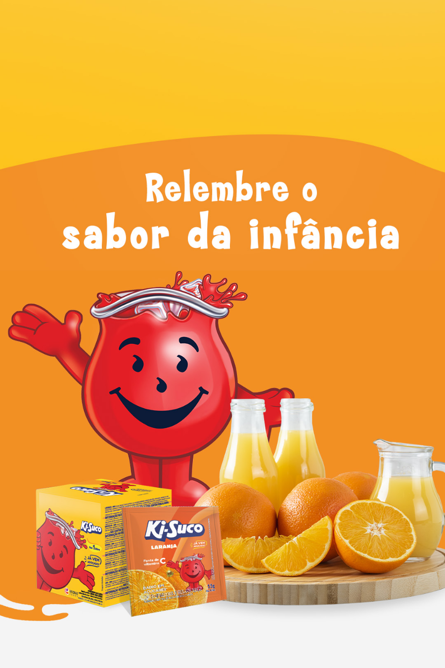 Banner principal da home com destaque para os produtos Ki-Suco versão mobile